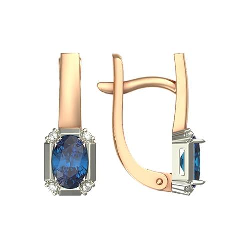 Серьги с английским замком RoseGrace, красное золото 585 проба, вставка бриллиант/сапфир (RoseGrace, Россия) — от 2796.48 руб. в сети магазинов 7 карат забронировать в магазине Серьги с английским замком RoseGrace, красное золото 585 проба, вставка бриллиант/сапфир