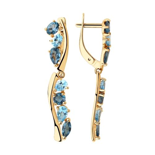 Серьги длинные SOKOLOV, красное золото 585 проба, вставка топаз (SOKOLOV, Россия) — от 2009.45 руб. в сети магазинов 7 карат забронировать в магазине Серьги длинные SOKOLOV, красное золото 585 проба, вставка топаз (SOKOLOV, Россия)