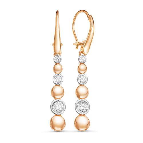 Серьги длинные DELTA, красное золото 585 проба, вставка фианит (DELTA, Россия) — от 867.02 руб. в сети магазинов 7 карат забронировать в магазине Серьги длинные DELTA, красное золото 585 проба, вставка фианит (DELTA, Россия)