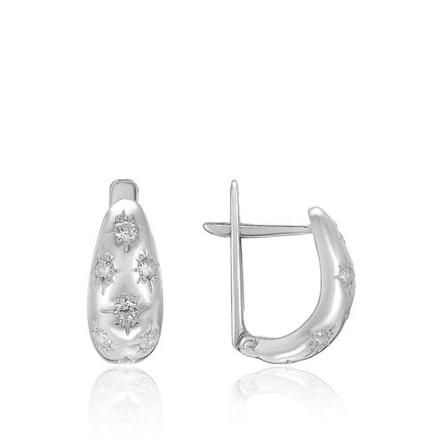 Серьги с английским замком, серебро 925 проба, вставка фианит (Россия) — от 153.53 руб. в сети магазинов 7 карат забронировать в магазине Серьги с английским замком, серебро 925 проба, вставка фианит (Россия)