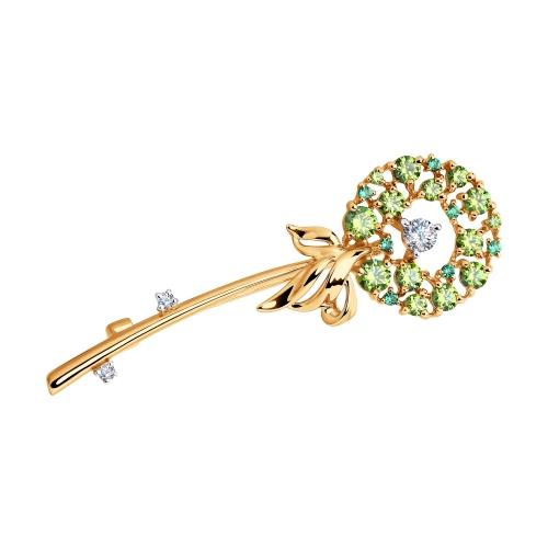 Брошь SOKOLOV, красное золото 585 проба (SOKOLOV, Россия) — от 1616.74 руб. в сети магазинов 7 карат забронировать в магазине Брошь SOKOLOV, красное золото 585 проба