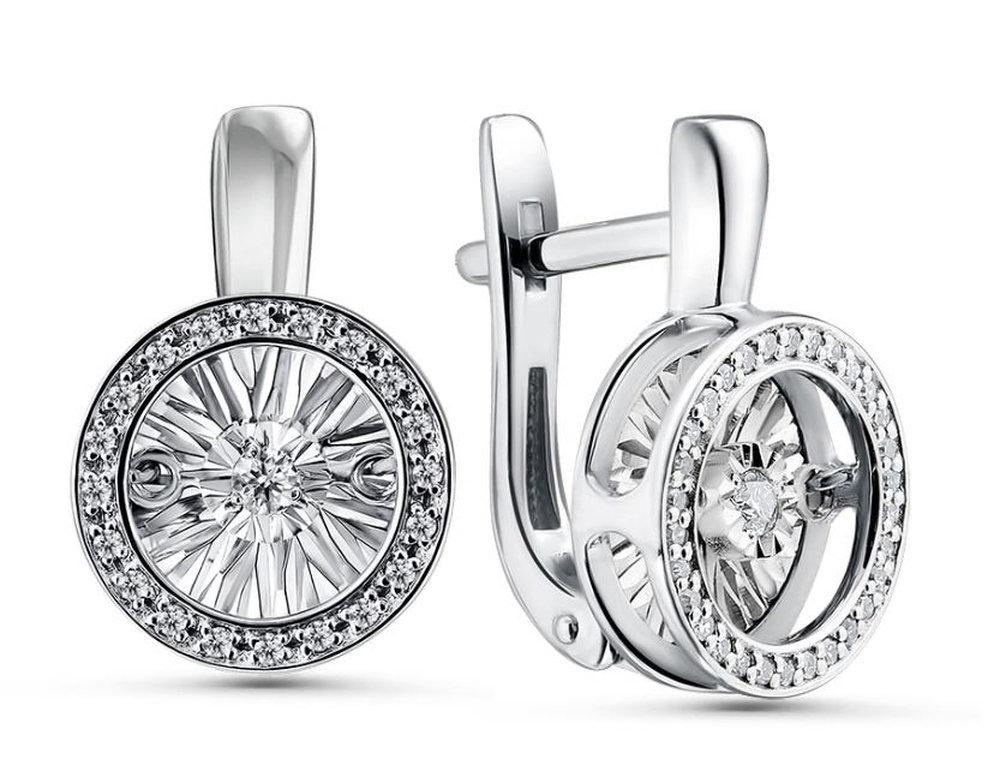 Серьги с английским замком Grigoriev, белое золото 585 проба, вставка бриллиант (Grigoriev, Россия) — от 5204.22 руб. в сети магазинов 7 карат забронировать в магазине Серьги с английским замком Grigoriev, белое золото 585 проба, вставка бриллиант