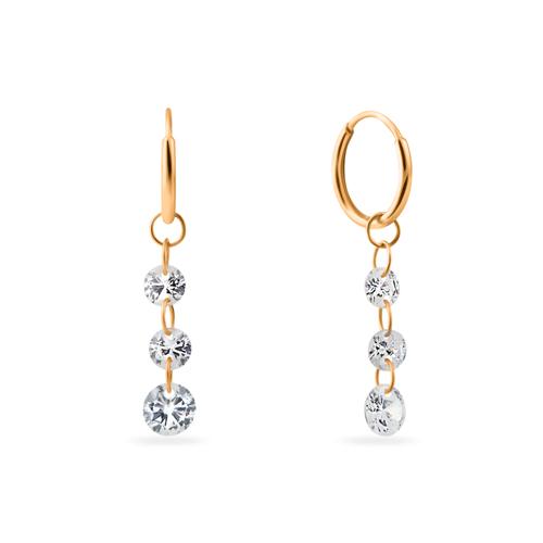 Серьги конго SANIS, красное золото 585 проба, вставка фианит (SANIS, Россия) — от 708.91 руб. в сети магазинов 7 карат забронировать в магазине Серьги конго SANIS, красное золото 585 проба, вставка фианит