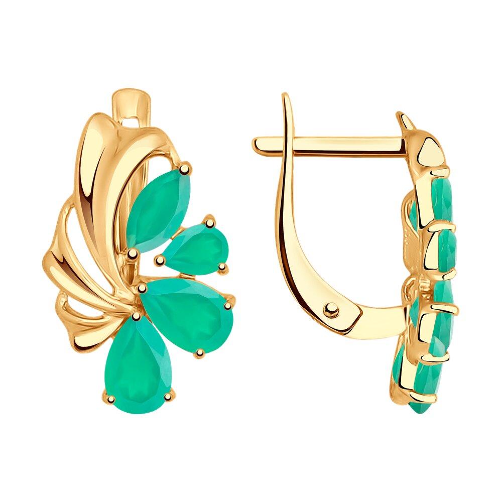 Серьги с английским замком, красное золото 585 проба, вставка агат (Россия) — от 1853.28 руб. в сети магазинов 7 карат забронировать в магазине Серьги с английским замком, красное золото 585 проба, вставка агат (Россия)