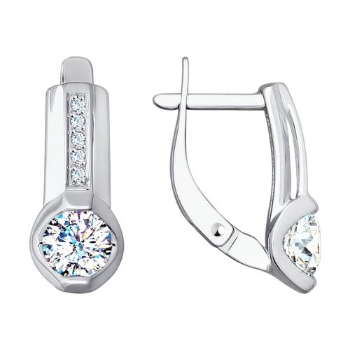 Серьги с английским замком SOKOLOV, белое золото 585 проба, вставка фианит (SOKOLOV, Россия) — от 1540.24 руб. в сети магазинов 7 карат забронировать в магазине Серьги с английским замком SOKOLOV, белое золото 585 проба, вставка фианит (SOKOLOV, Россия)