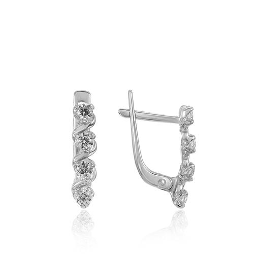 Серьги с английским замком, серебро 925 проба, вставка фианит (Россия) — от 136.70 руб. в сети магазинов 7 карат забронировать в магазине Серьги с английским замком, серебро 925 проба, вставка фианит (Россия)