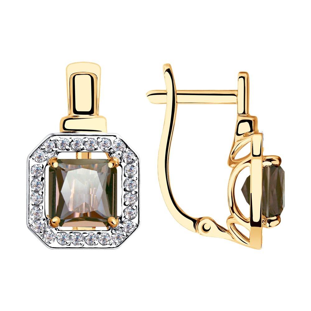 Серьги с английским замком, красное золото 585 проба, вставка фианит/ситалл (Россия) — от 2007.72 руб. в сети магазинов 7 карат забронировать в магазине Серьги с английским замком, красное золото 585 проба, вставка фианит/ситалл (Россия)