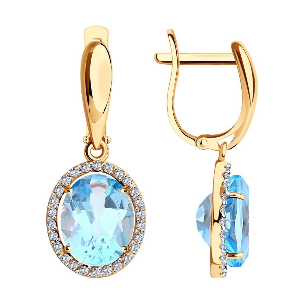 Серьги длинные, красное золото 585 проба, вставка фианит/топаз (Россия) — от 2376.00 руб. в сети магазинов 7 карат забронировать в магазине Серьги длинные, красное золото 585 проба, вставка фианит/топаз (Россия)