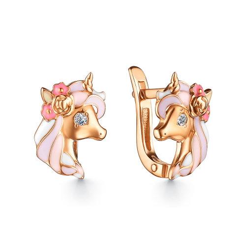 Серьги детские DEWI,  серебро 925 проба, вставка фианит/эмаль (DEWI, Россия) — от 157.99 руб. в сети магазинов 7 карат забронировать в магазине Серьги детские DEWI,  серебро 925 проба, вставка фианит/эмаль