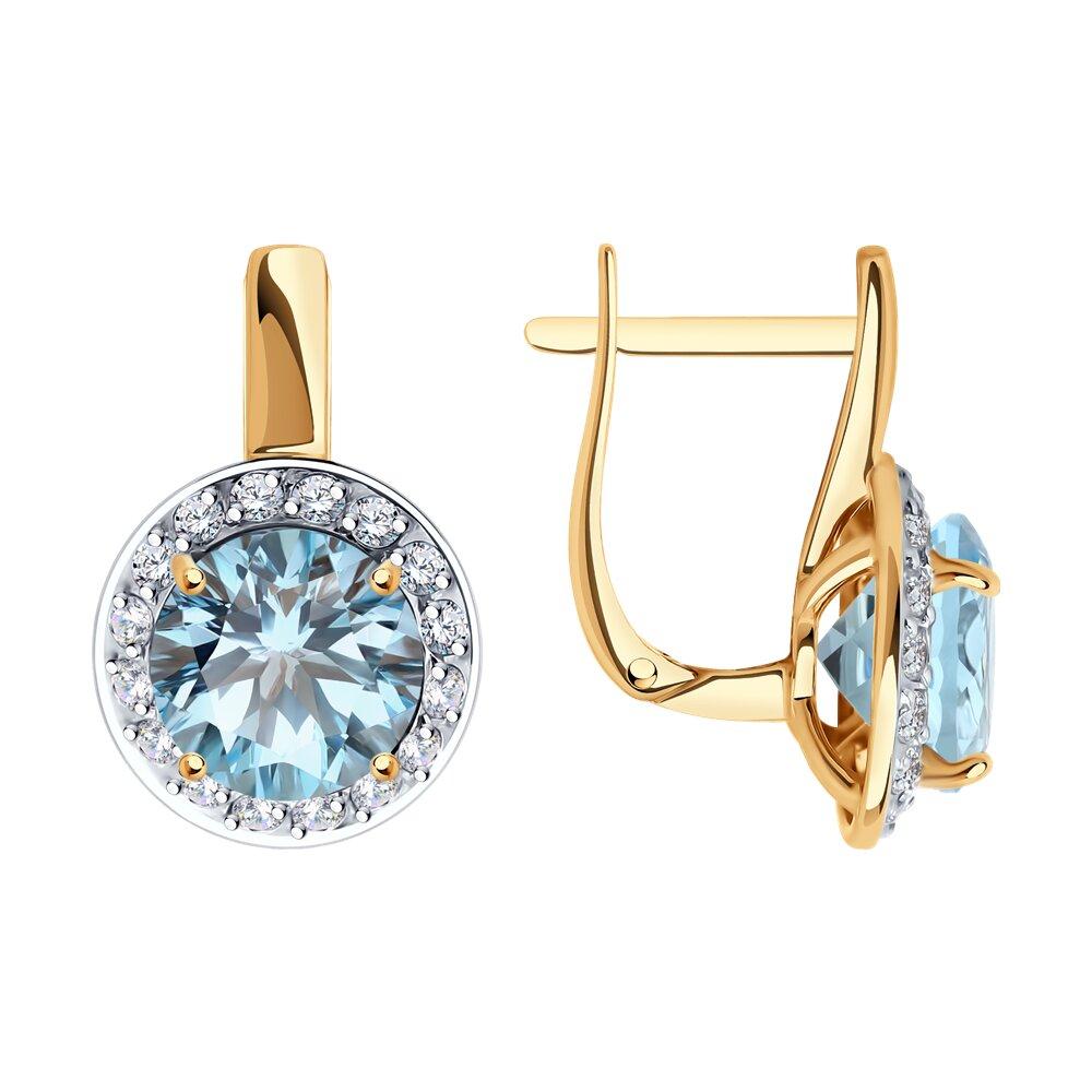 Серьги с английским замком, красное золото 585 проба, вставка фианит/топаз (Россия) — от 2209.68 руб. в сети магазинов 7 карат забронировать в магазине Серьги с английским замком, красное золото 585 проба, вставка фианит/топаз (Россия)