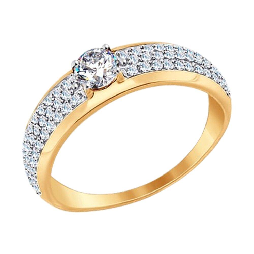 Кольцо помолвочное SOKOLOV, красное золото 585 проба, вставка фианит (SOKOLOV, Россия) — от 1032.24 руб. в сети магазинов 7 карат забронировать в магазине Кольцо помолвочное SOKOLOV, красное золото 585 проба, вставка фианит