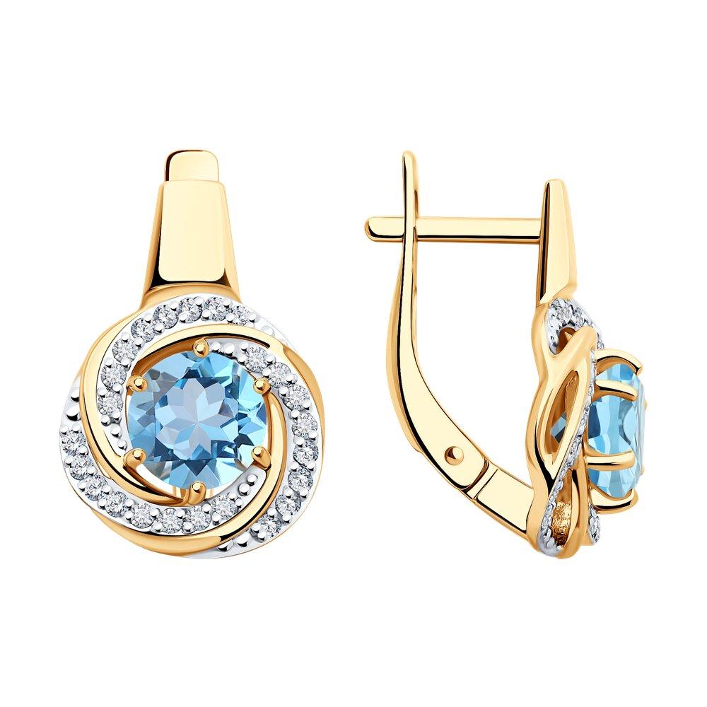 Серьги с английским замком Diamant, красное золото 585 проба, вставка фианит/топаз (Diamant, Россия) — от 2101.20 руб. в сети магазинов 7 карат забронировать в магазине Серьги с английским замком Diamant, красное золото 585 проба, вставка фианит/топаз (Diamant, Россия)