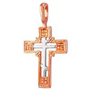 Крест  золото 10111.1 (Аквамарин, Россия)