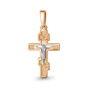 Крест  золото 10219.1 (Аквамарин, Россия)