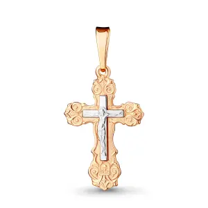 Крест  золото 10425.1 (Аквамарин, Россия)