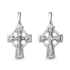 Крест Аквамарин серебро 10528.5 (Аквамарин, Россия)