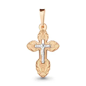 Крест  золото 10714.1 (Аквамарин, Россия)