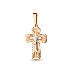 Крест  золото 10803.1 (Аквамарин, Россия)