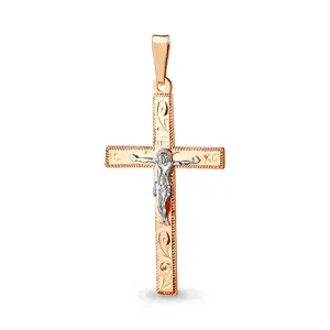 Крест  золото 11387.1 (Аквамарин, Россия)