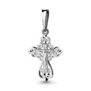 Крест Аквамарин серебро 11964.5 (Аквамарин, Россия)