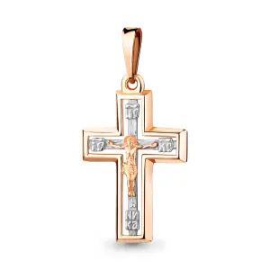 Крест  золото 12193.1 (Аквамарин, Россия)