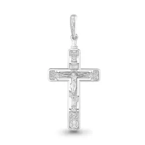 Крест  серебро 20486А.5 (Аквамарин, Россия)