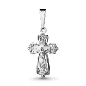 Крест  серебро 20657А.5 (Аквамарин, Россия)