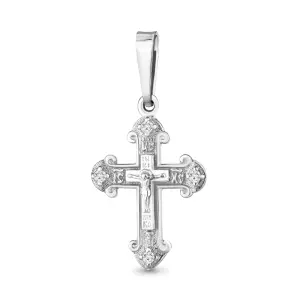 Крест  серебро 20670А.5 (Аквамарин, Россия)