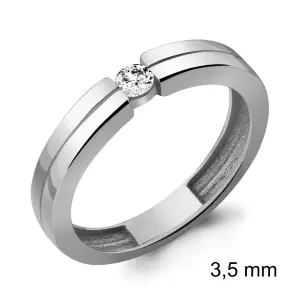 Кольцо  серебро 62273.5 (Аквамарин, Россия)