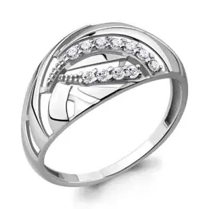 Кольцо  серебро 64690А.5 (Аквамарин, Россия)