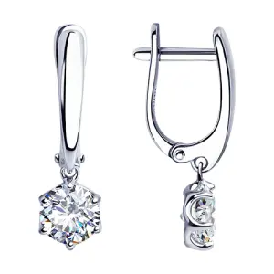 Серьги Diamant серебро 94-121-01640-1 (Sokolov и Diamant, Россия)