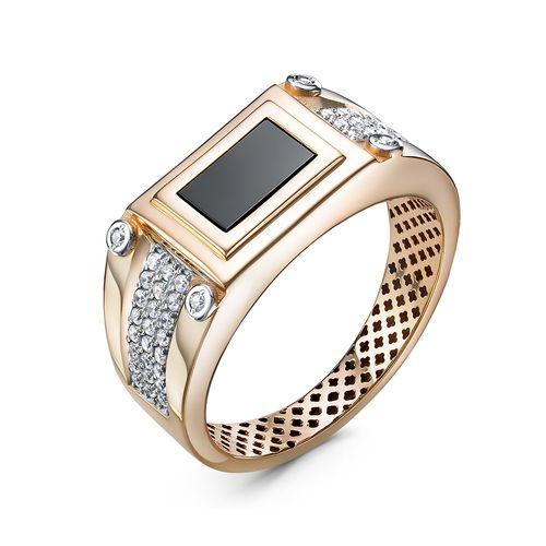 Кольцо печатка Berger, красное золото 585 проба, вставка фианит/оникс (Berger, Россия) — от 2959.79 руб. в сети магазинов 7 карат забронировать в магазине Кольцо печатка Berger, красное золото 585 проба, вставка фианит/оникс