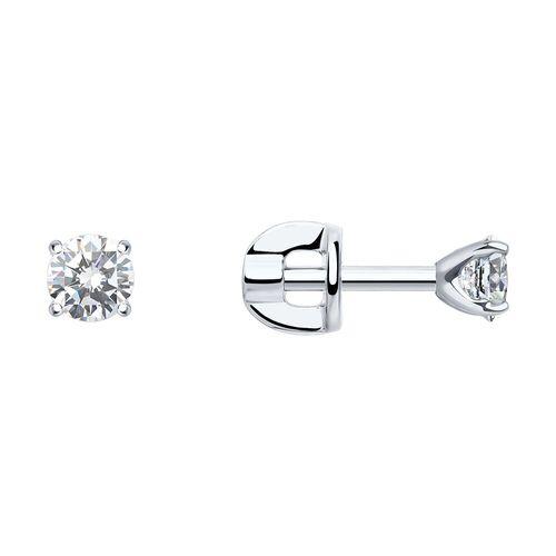 Серьги пусеты SOKOLOV, белое золото 585 проба, вставка фианит (SOKOLOV, Россия) — от 696.89 руб. в сети магазинов 7 карат забронировать в магазине Серьги пусеты SOKOLOV, белое золото 585 проба, вставка фианит