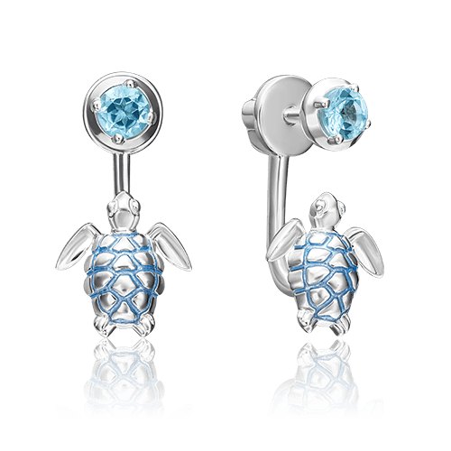 Серьги пусеты Platina Jewelry, серебро 925 проба, вставка топаз/эмаль (Platina Jewelry, Россия) — от 281.53 руб. в сети магазинов 7 карат забронировать в магазине Серьги пусеты Platina Jewelry, серебро 925 проба, вставка топаз/эмаль