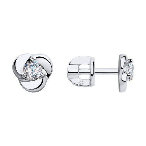 Серьги пусеты SOKOLOV, белое золото 585 проба, вставка фианит (SOKOLOV, Россия) — от 848.23 руб. в сети магазинов 7 карат забронировать в магазине Серьги пусеты SOKOLOV, белое золото 585 проба, вставка фианит