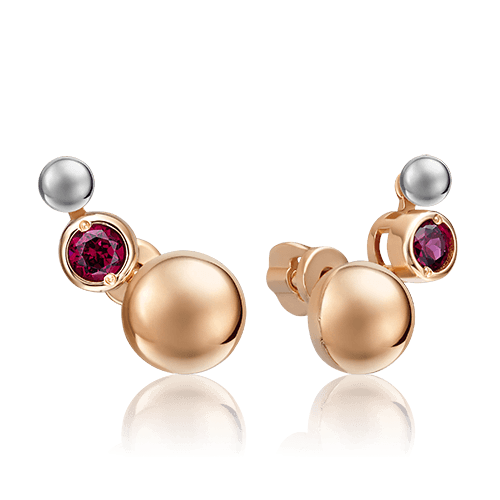 Серьги пусеты Platina Jewelry, красное золото 585 проба, вставка гранат (Platina Jewelry, Россия) — от 1308.23 руб. в сети магазинов 7 карат забронировать в магазине Серьги пусеты Platina Jewelry, красное золото 585 проба, вставка гранат