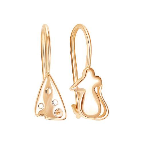 Серьги детские ZOLOTYE UZORY, красное золото 585 проба (ZOLOTYE UZORY, Россия) — от 513.36 руб. в сети магазинов 7 карат забронировать в магазине Серьги детские ZOLOTYE UZORY, красное золото 585 проба