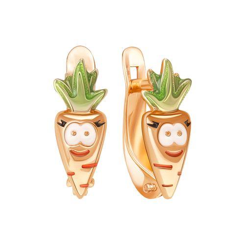 Серьги детские ZOLOTYE UZORY, красное золото 585 проба, вставка эмаль (ZOLOTYE UZORY, Россия) — от 1008.62 руб. в сети магазинов 7 карат забронировать в магазине Серьги детские ZOLOTYE UZORY, красное золото 585 проба, вставка эмаль