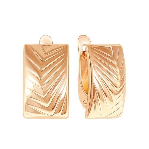 Серьги с английским замком ZOLOTYE UZORY, красное золото 585 проба (ZOLOTYE UZORY, Россия) — от 1198.24 руб. в сети магазинов 7 карат забронировать в магазине Серьги с английским замком ZOLOTYE UZORY, красное золото 585 проба