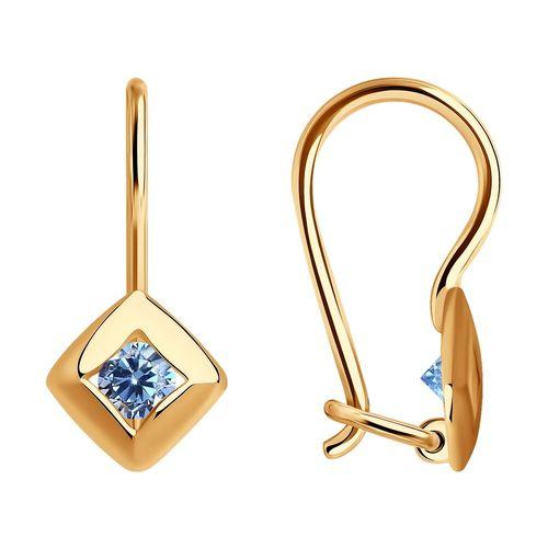 Серьги детские SOKOLOV, красное золото 585 проба, вставка фианит (SOKOLOV, Россия) — от 571.03 руб. в сети магазинов 7 карат забронировать в магазине Серьги детские SOKOLOV, красное золото 585 проба, вставка фианит