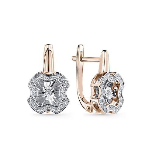 Серьги с английским замком Grigoriev, красное золото 585 проба, вставка бриллиант (Grigoriev, Россия) — от 4365.66 руб. в сети магазинов 7 карат забронировать в магазине Серьги с английским замком Grigoriev, красное золото 585 проба, вставка бриллиант