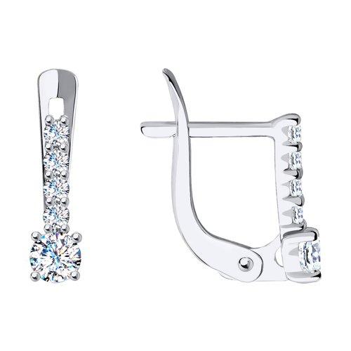 Серьги детские SOKOLOV, белое золото 585 проба, вставка фианит (SOKOLOV, Россия) — от 558.47 руб. в сети магазинов 7 карат забронировать в магазине Серьги детские SOKOLOV, белое золото 585 проба, вставка фианит