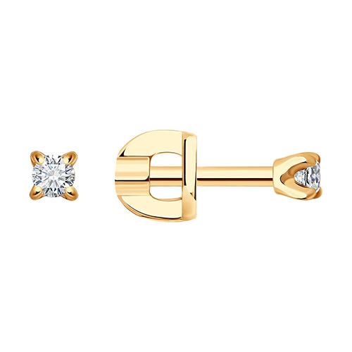 Серьги пусеты SOKOLOV, красное золото 585 проба, вставка фианит (SOKOLOV, Россия) — от 510.61 руб. в сети магазинов 7 карат забронировать в магазине Серьги пусеты SOKOLOV, красное золото 585 проба, вставка фианит