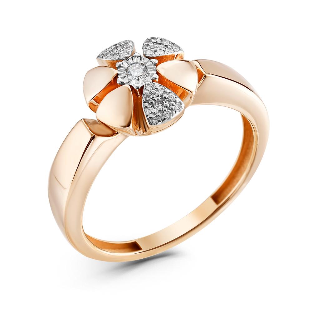 Кольцо декоративное Excelent, красное золото 585 проба, вставка бриллиант (Excelent, Россия) — от 3358.77 руб. в сети магазинов 7 карат забронировать в магазине Кольцо декоративное Excelent, красное золото 585 проба, вставка бриллиант