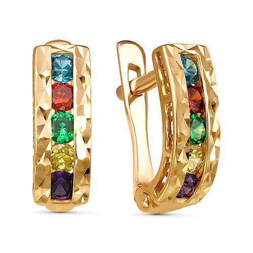 Серьги детские Иллада, красное золото 585 проба, вставка фианит (Иллада, Россия) — от 629.28 руб. в сети магазинов 7 карат забронировать в магазине Серьги детские Иллада, красное золото 585 проба, вставка фианит