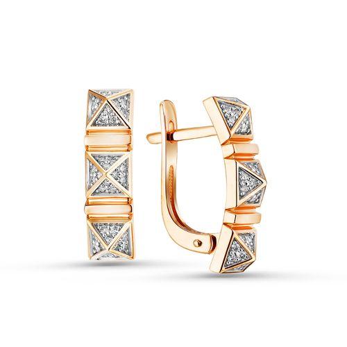 Серьги с английским замком Era Jewelry, красное золото 585 проба, вставка бриллиант (Era Jewelry, Россия) — от 5411.76 руб. в сети магазинов 7 карат забронировать в магазине Серьги с английским замком Era Jewelry, красное золото 585 проба, вставка бриллиант