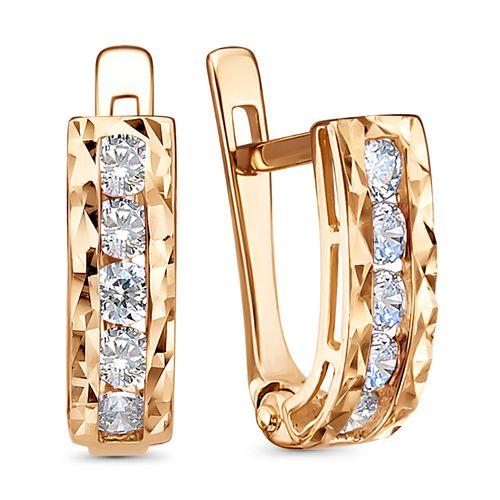 Серьги детские Иллада, красное золото 585 проба, вставка фианит (Иллада, Россия) — от 674.10 руб. в сети магазинов 7 карат забронировать в магазине Серьги детские Иллада, красное золото 585 проба, вставка фианит