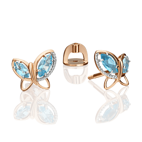 Серьги пусеты Platina Jewelry, красное золото 585 проба, вставка топаз (Platina Jewelry, Россия) — от 1037.44 руб. в сети магазинов 7 карат забронировать в магазине Серьги пусеты Platina Jewelry, красное золото 585 проба, вставка топаз