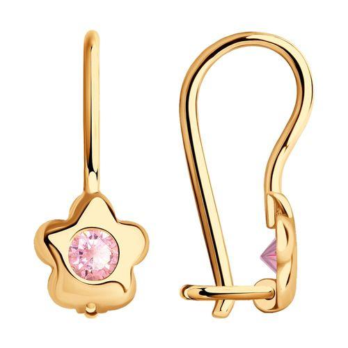 Серьги детские SOKOLOV, красное золото 585 проба, вставка фианит (SOKOLOV, Россия) — от 535.94 руб. в сети магазинов 7 карат забронировать в магазине Серьги детские SOKOLOV, красное золото 585 проба, вставка фианит