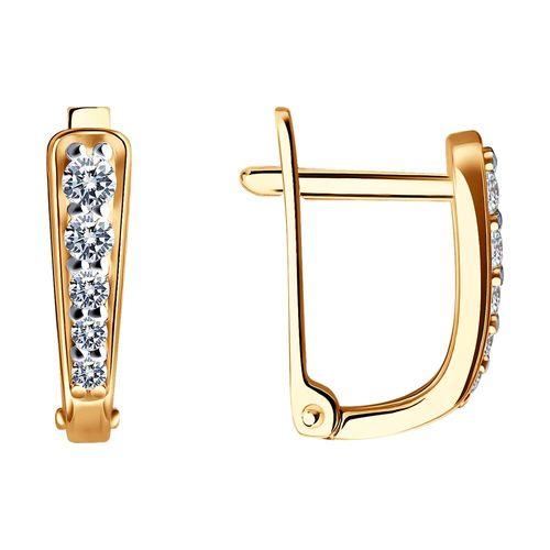 Серьги детские SOKOLOV, красное золото 585 проба, вставка фианит (SOKOLOV, Россия) — от 720.72 руб. в сети магазинов 7 карат забронировать в магазине Серьги детские SOKOLOV, красное золото 585 проба, вставка фианит